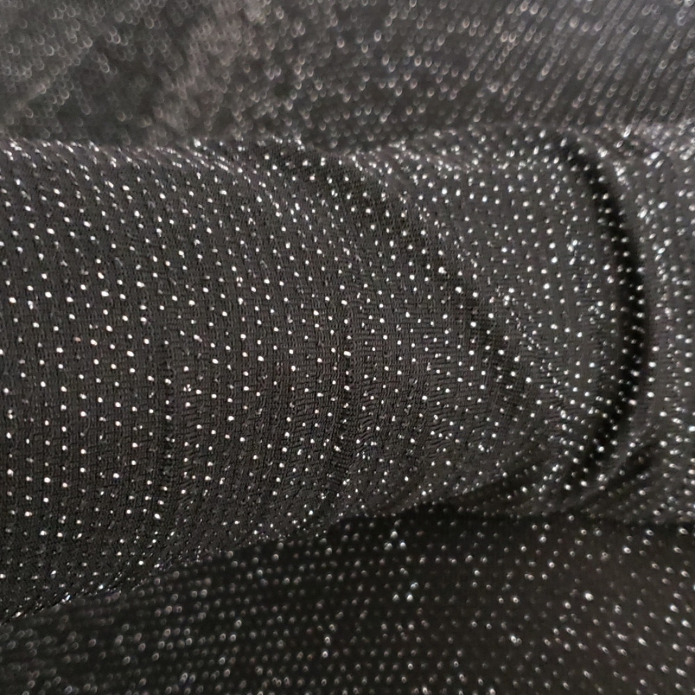 Shiny Black Glitter Bodycon Dress with Side Slit - Picture 8 of 8